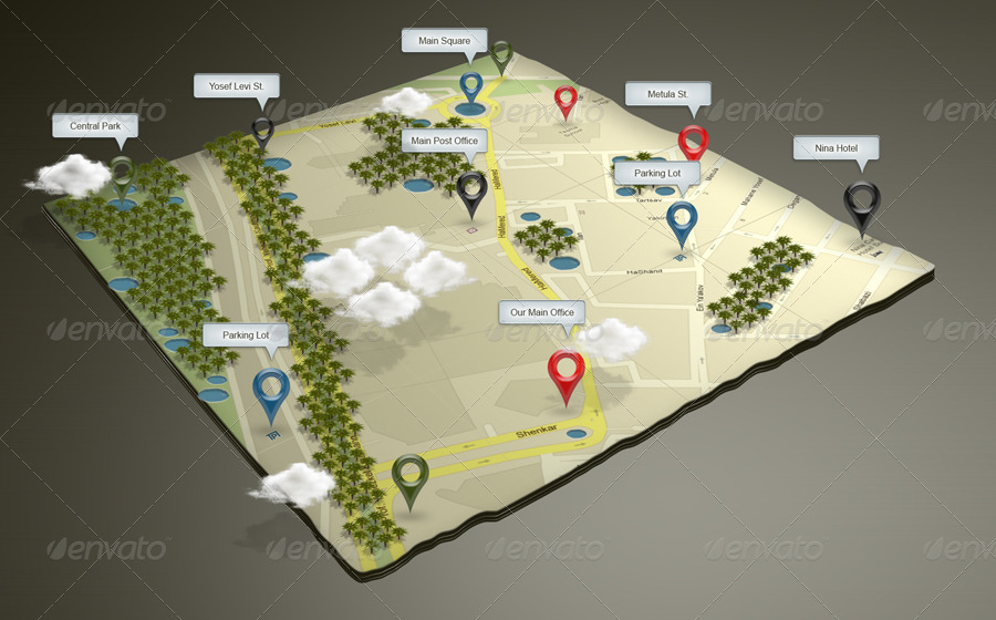 3D Google Map Mockup by robbiewilliams GraphicRiver