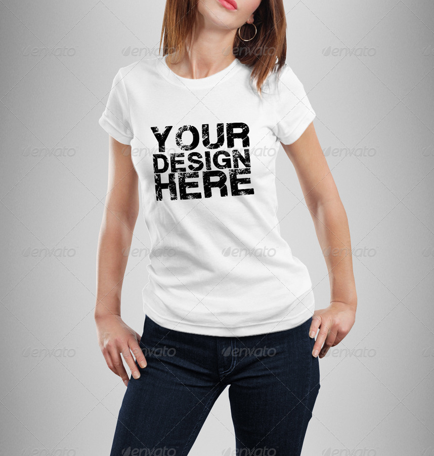 Female TShirt MockUp by Eugenedesign GraphicRiver