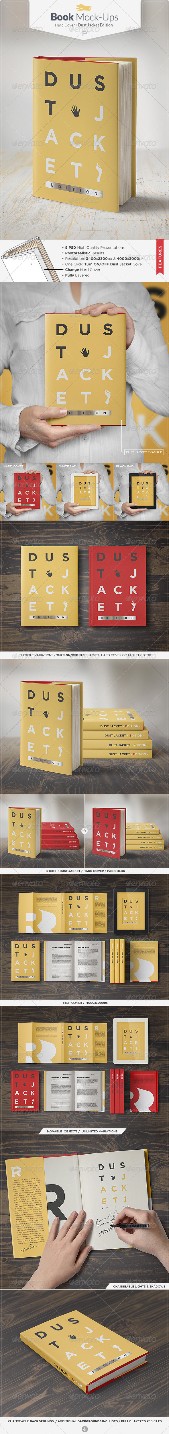 This is a psd book cover with its dust jacket in an overhead view. Book Mock Up Dust Jacket Edition By Punedesign Graphicriver