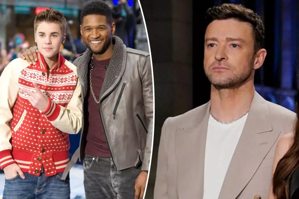 Usher Beats Justin Timberlake in Battle Over Justin Bieber Usher Beats Justin Timberlake in Battle Over Justin Bieber