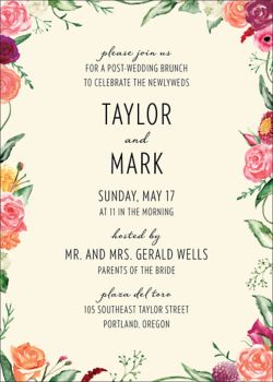 Create your own indian wedding invitation cards in minutes with our invitation maker. Floral Wreath Wedding Brunch Invitation Paper Source