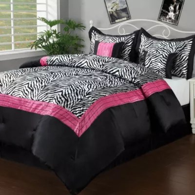 Zebra blinds are a type of window cover that is gaining popularity across the country. Sassy Zebra 5-6 Piece Comforter Set in Black/Pink - Bed