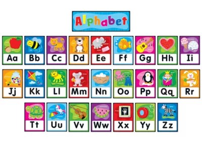 alphabet card self adhesive bulletin board set at