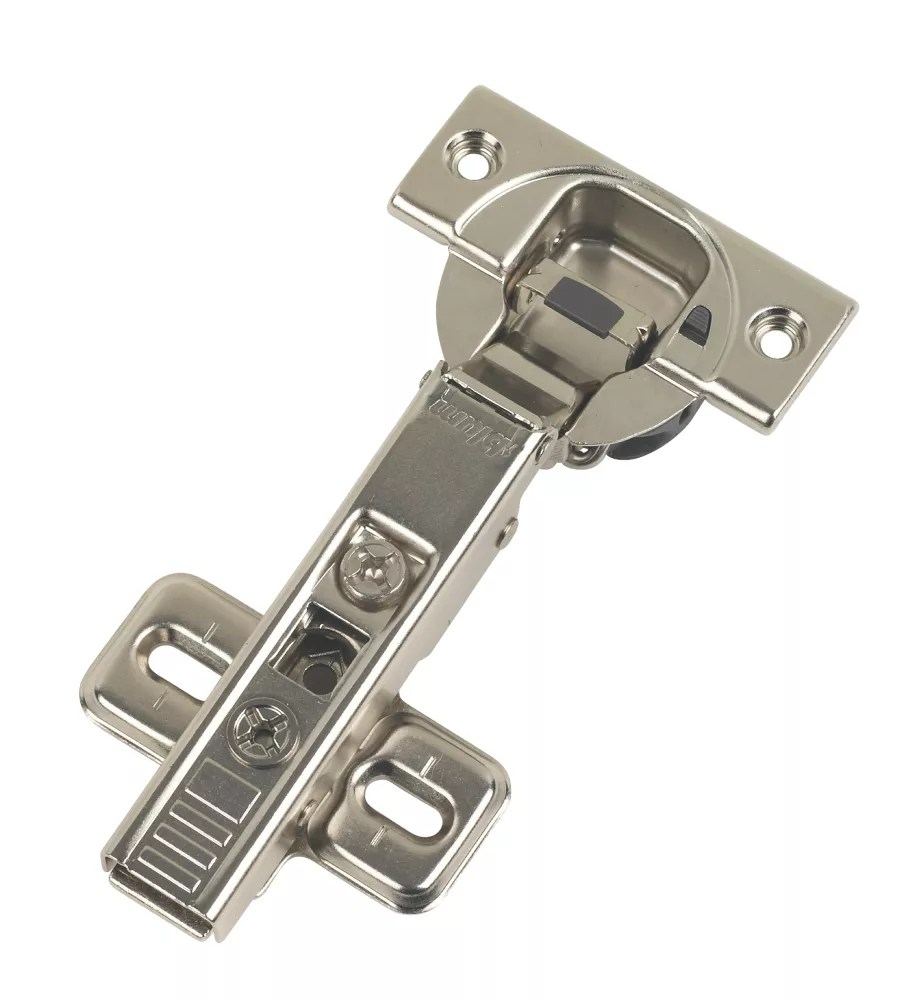 Quality hinges for kitchen and bathroom cabinets in various sizes and finishes. Blum Blumotion Soft-Close Clip-On Concealed Hinge 110