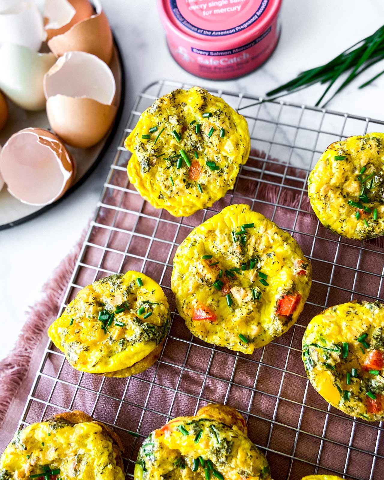 Salmon + Bell Pepper Egg Muffins