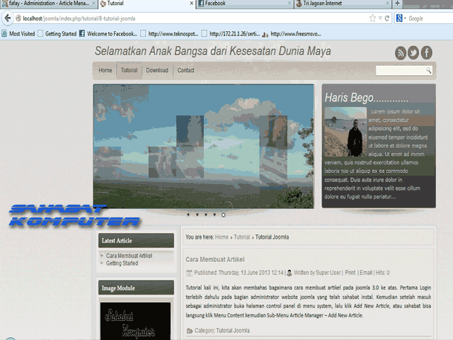 Cara Membuat Artikel Pada Joomla | sahabatkomputerblog