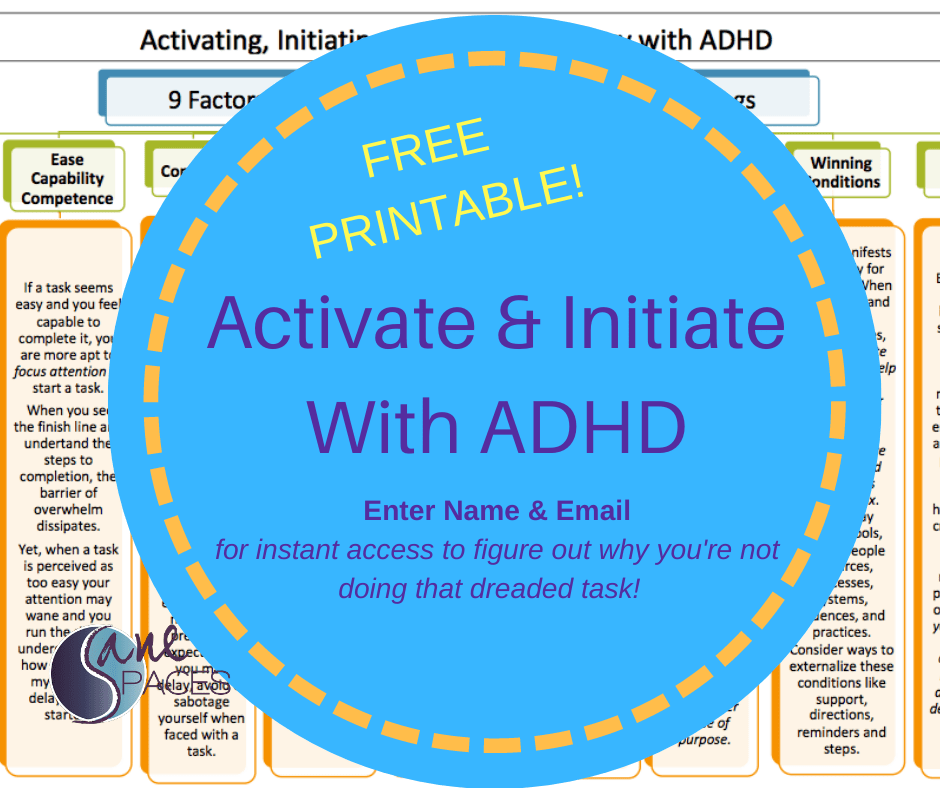 ADHD Get Started Printable Tool Activate Initiate To Tasks