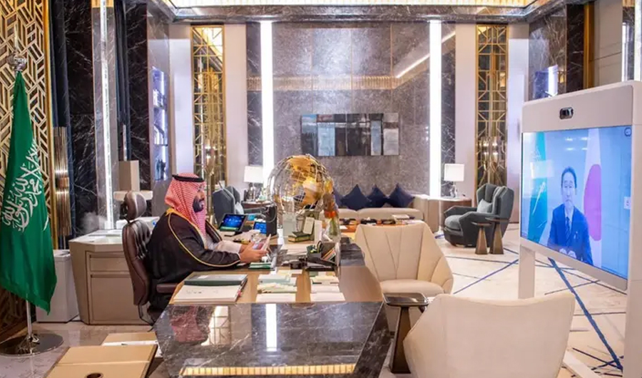 ولي العهد السعودي ورئيس وزراء اليابان يبحثان جهود الاعتراف بالدولة الفلسطينية