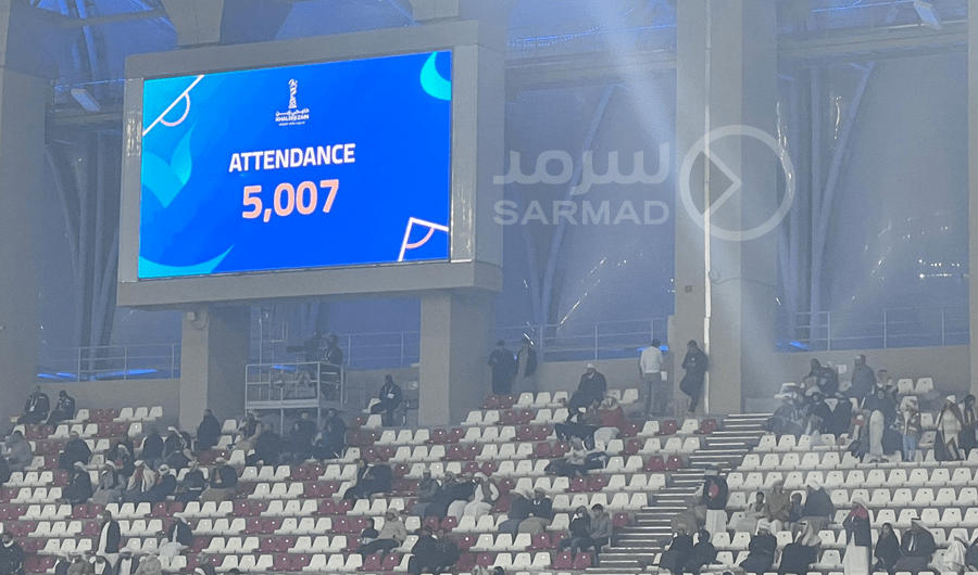«خليجي زين 26».. الحضور الجماهيري في مباراة قطر والإمارات 5 آلاف مشجع «خليجي زين 26».. الحضور الجماهيري في مباراة قطر والإمارات 5 آلاف مشجع
