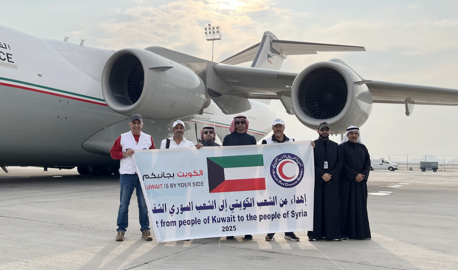 إقلاع الطائرة الـ13 من الجسر الجوي الكويتي إلى سوريا