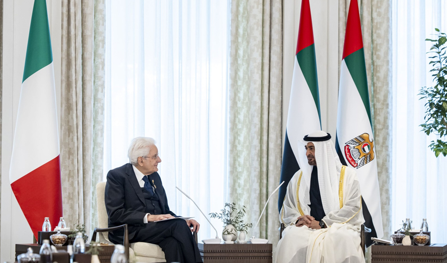 رئيس الإمارات يبحث مع نظيره الإيطالي علاقات التعاون الثنائي وموضوعات إقليمية ودولية