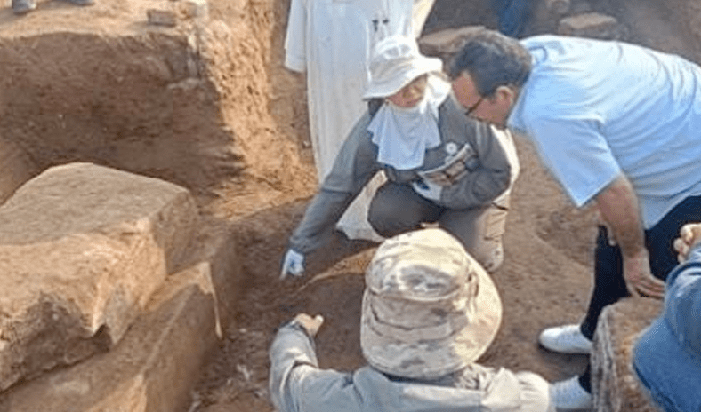 بعثة مصرية صينية تكتشف مبنى أثريا من الحجر الجيري بمحافظة الجيزة