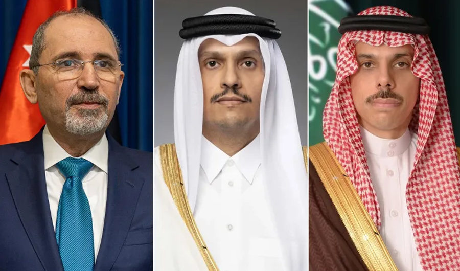 رئيس الوزراء القطري يبحث مع وزيري الخارجية السعودي والأردني تطورات المنطقة