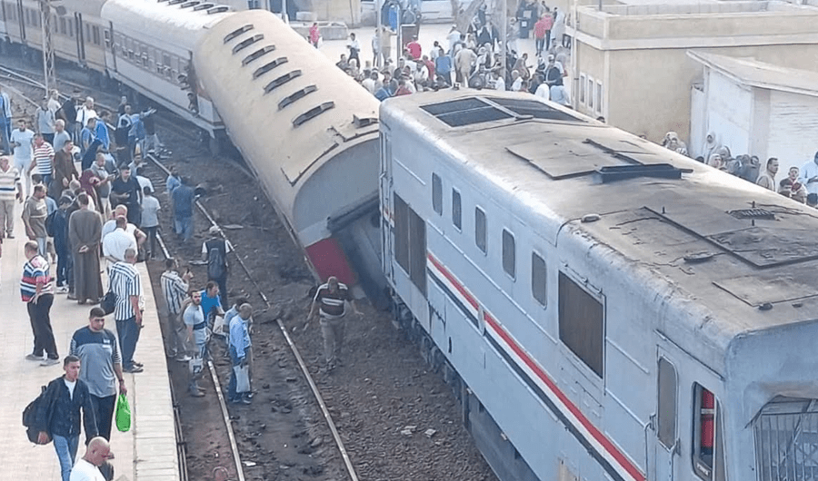 مصر.. إصابة 14 شخصاً إثر خروج إحدى عربات قطار عن القضبان