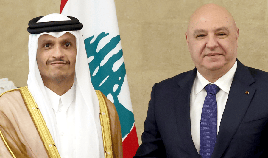 رئيس وزراء قطر يؤكد دعم لبنان ويطالب بانسحاب إسرائيل من الأراضي المحتلة
