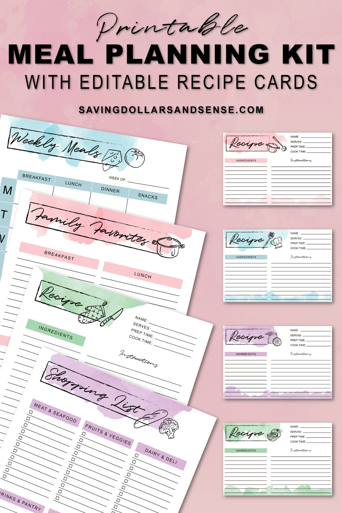 free printable meal planner my gift to you saving dollars sense