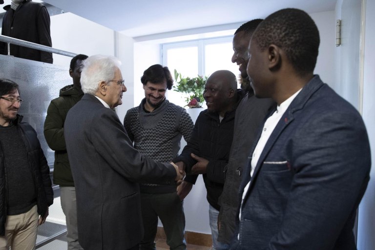 Sergio Mattarella . Mattarella Meets With Refugees Says Answer Is To Welcome Infomigrants