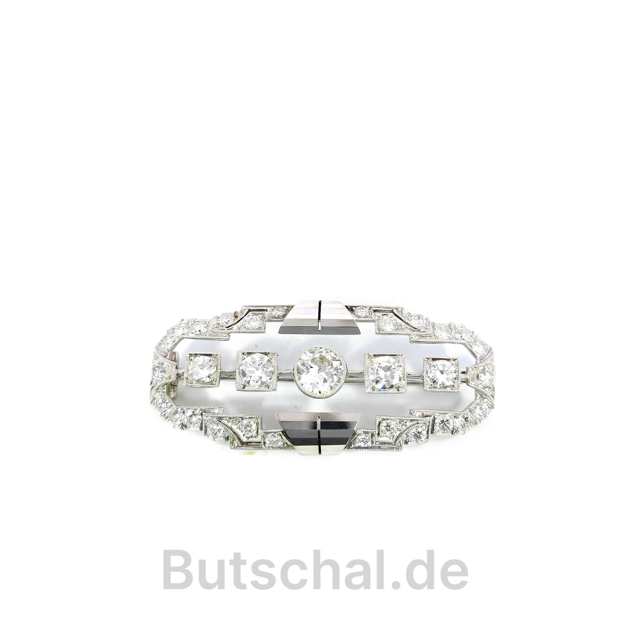 These articles are presented to you using our bilingual reader: Diamant Schleifen Brosche mit 0,854ct Diamant Baguettes