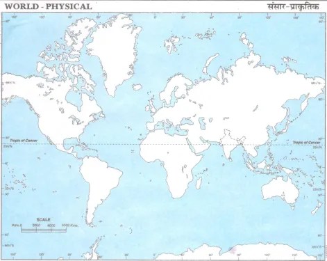 physical map of world for school blank pdf download for practice