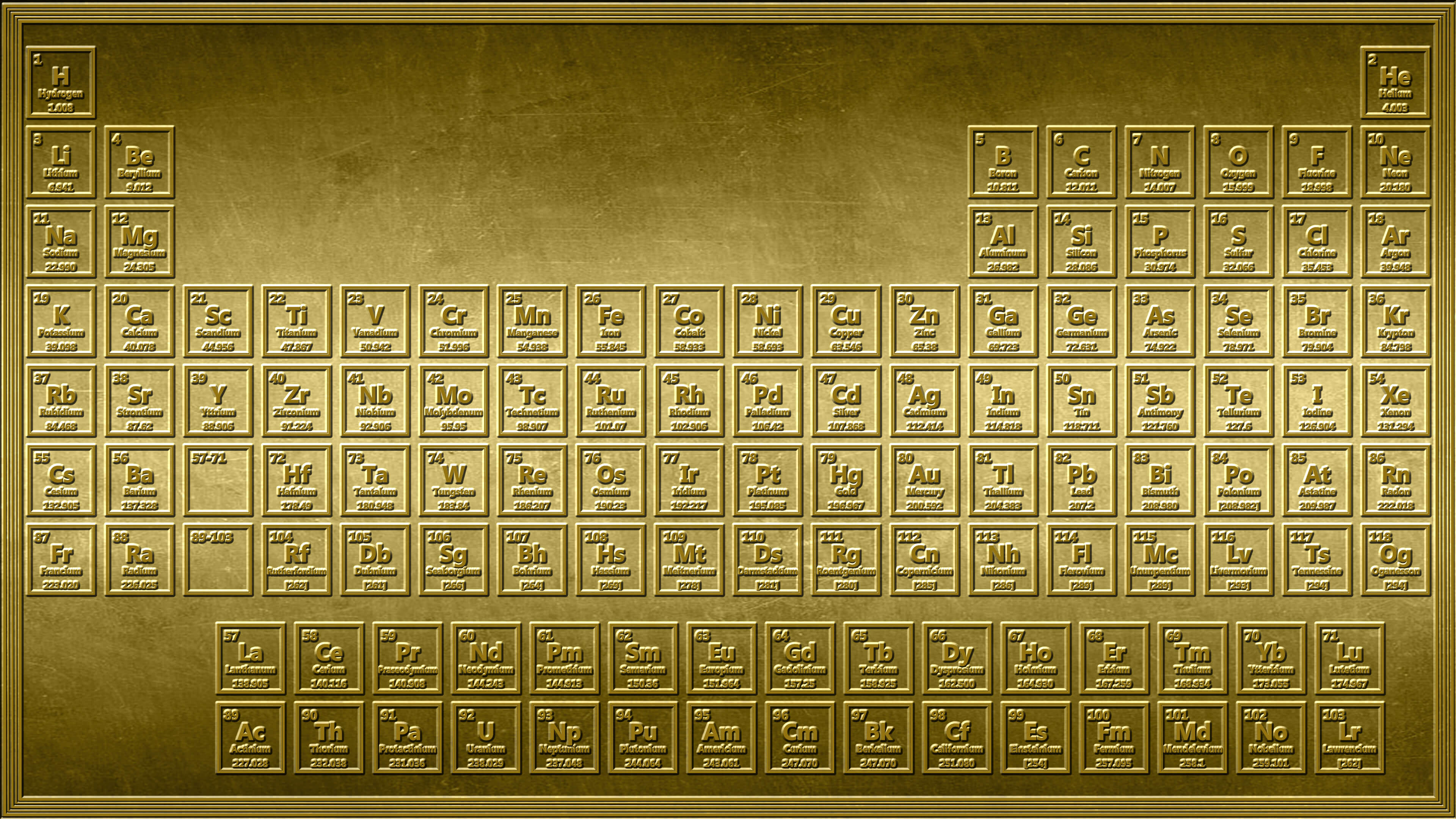 gold periodic table wallpaper 4k periodic table wallpaper