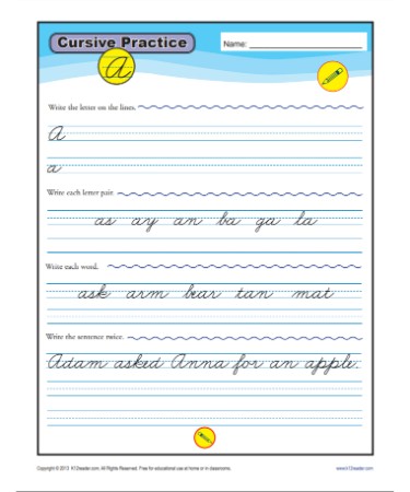 cursive writing worksheet pdf free download printable