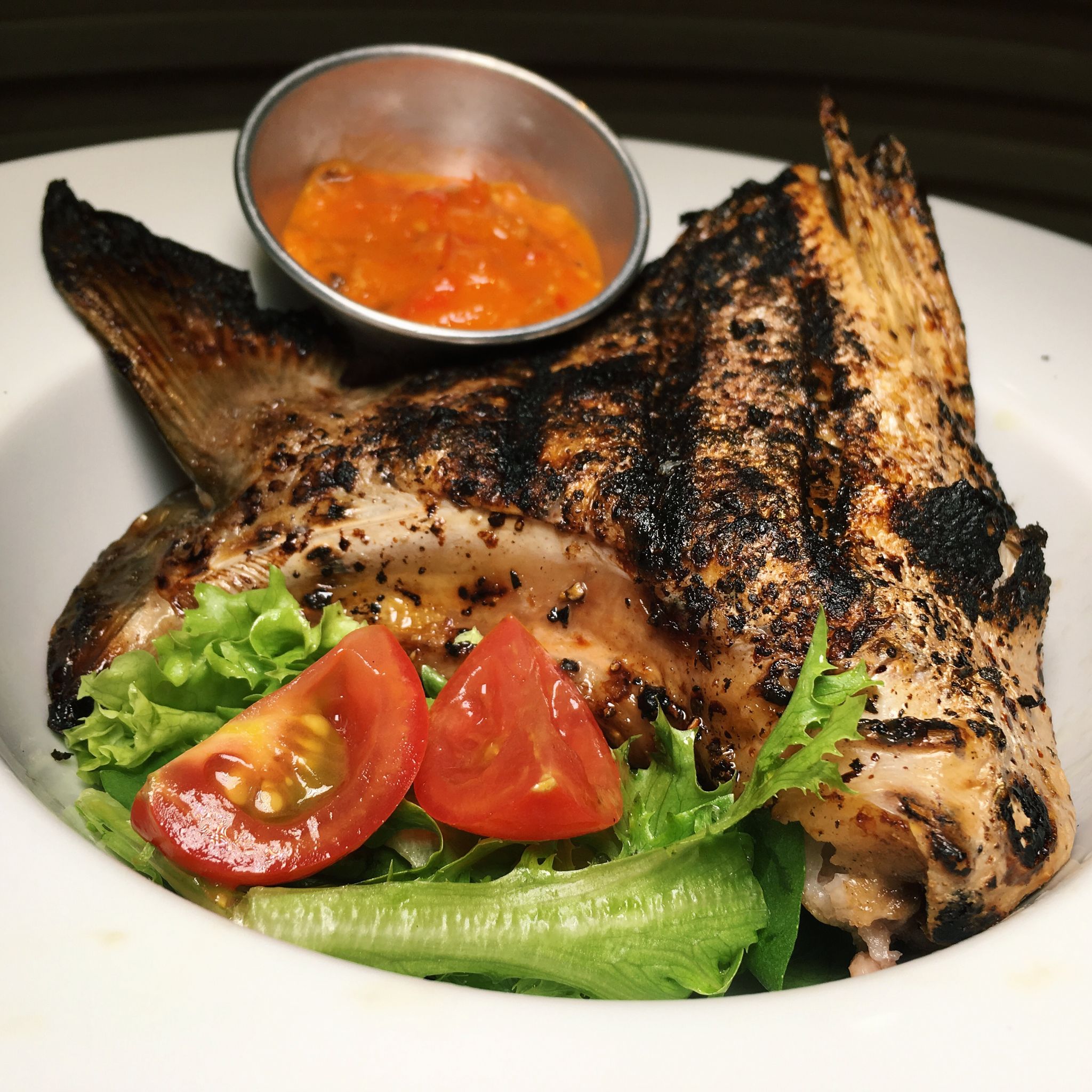 Prepared our way, it grilled fish is a fine. Grilled Kingfish Collar With Spicy Chinchalok Sauce Redpan Secret Life Of Fatbacks