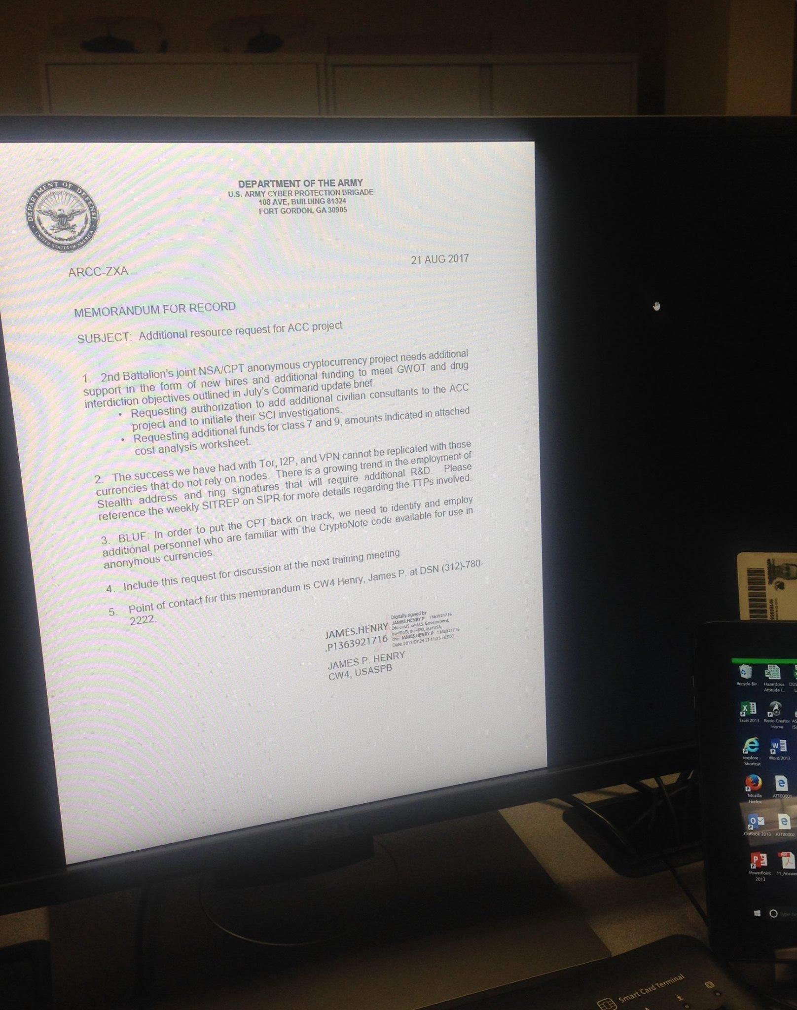 Leaked memo suggest NSA and US Army compromised Tor, I2P, VPNs and want