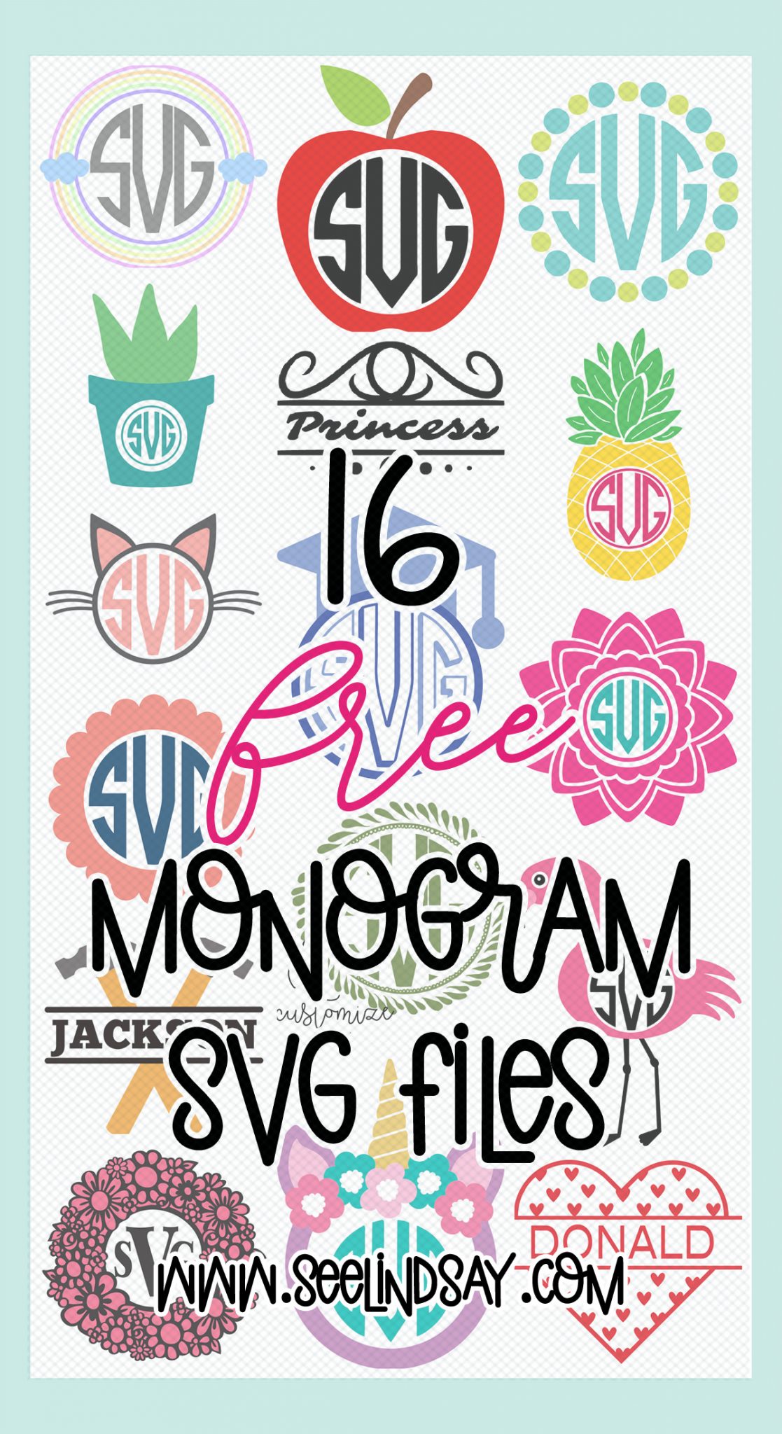 Free monogram font and cut files. Free Monogram Wreath Svg Plus Many More Seelindsay
