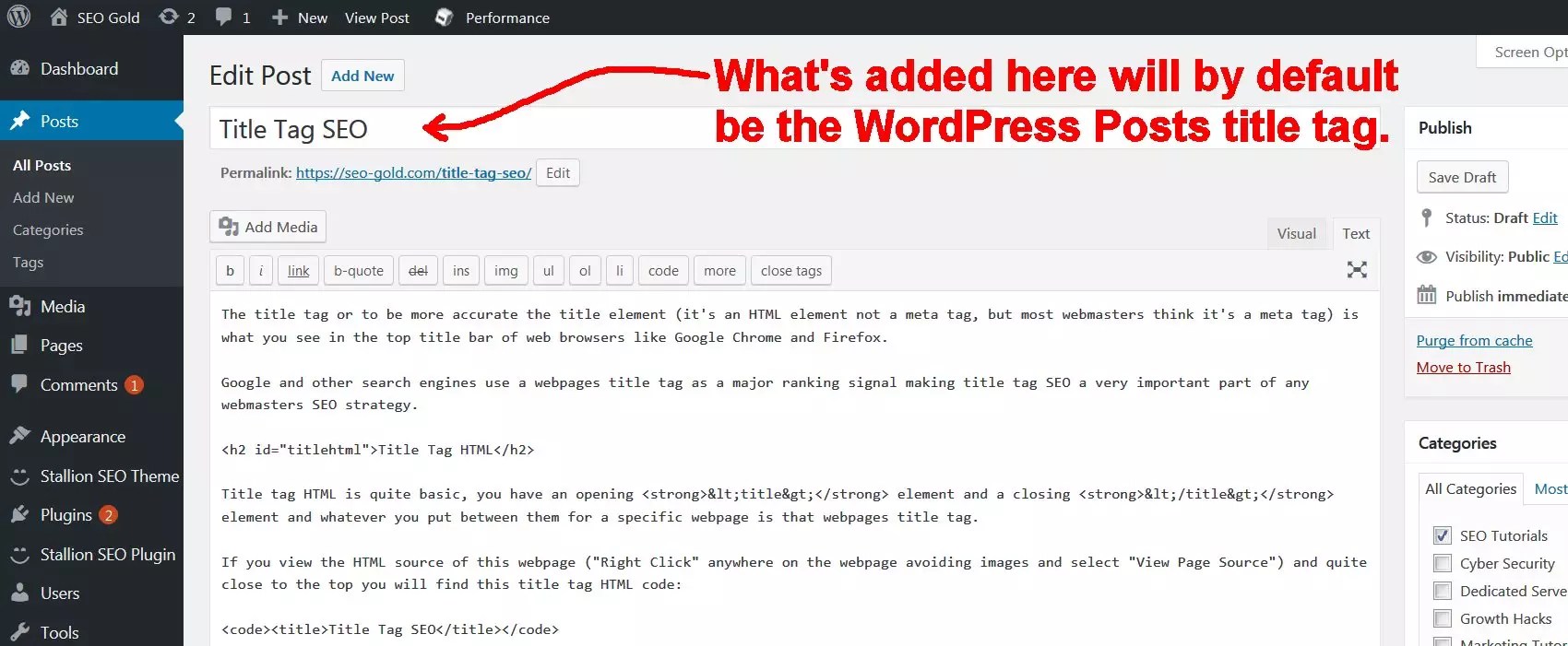 You just have to embed the wordpress functions in the html and php coding. WordPress Posts Title Tag
