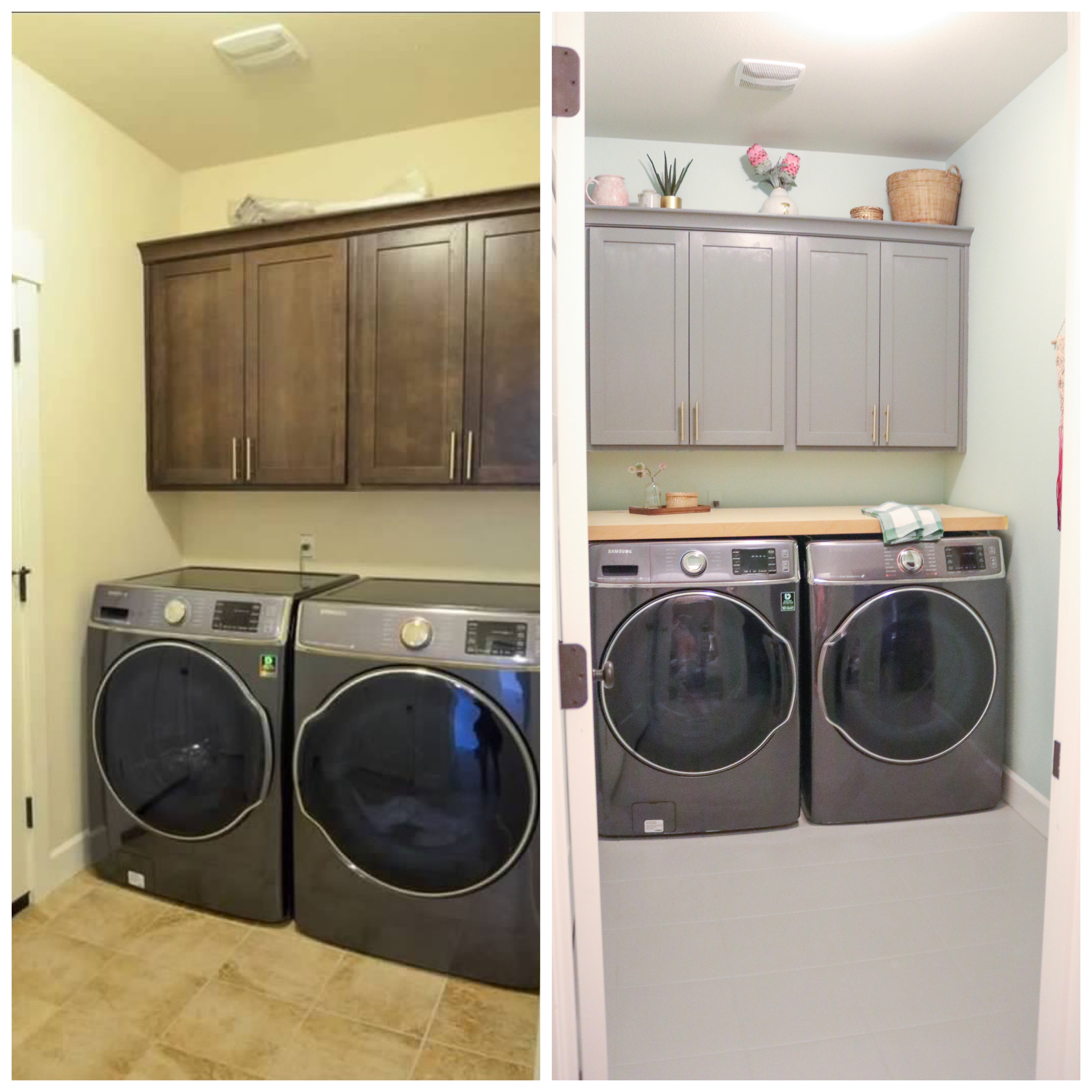 DIY Tile Painting, Laundry Room Before and After! Serretta Style