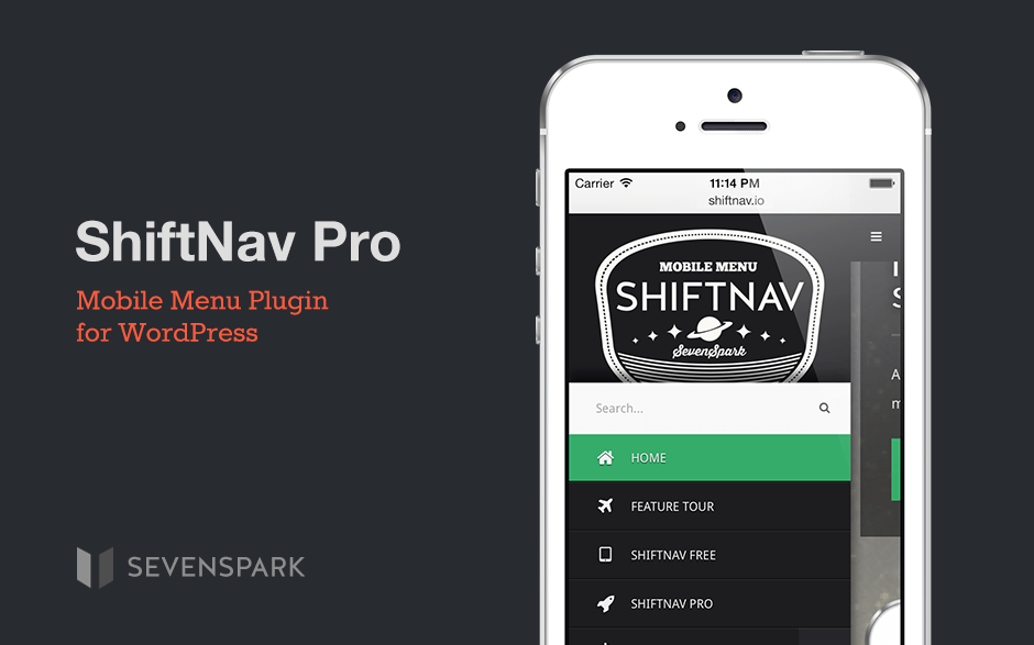 Mobile only menu links · 1. ShiftNav Pro - WordPress Mobile Menu Plugin | SevenSpark
