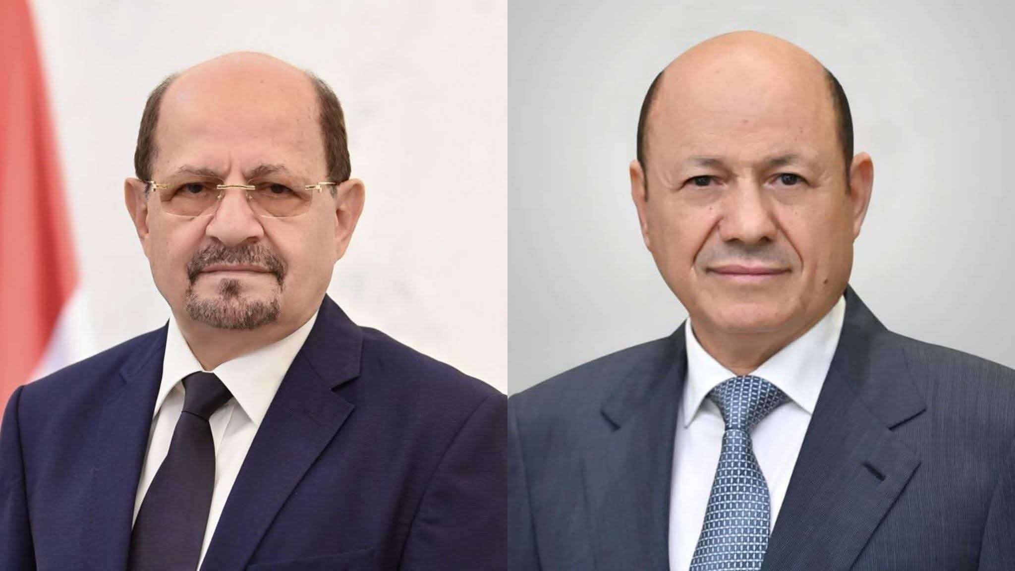 رئيس مجلس القيادة يجري إتصالاً هاتفياً برئيس مجلس الوزراء بشأن حادث ابين و يوجه بمساعدات عاجلة للضحايا