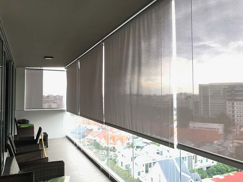 Although white is the most common color, it really depends on the material to determine what color the blinds will be. Outdoor Roller Blinds- Shade Matters | Outdoor Roller Shades