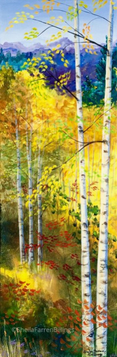 BirchMountainWM Birch Mountain, acrylic, 12" x 36"