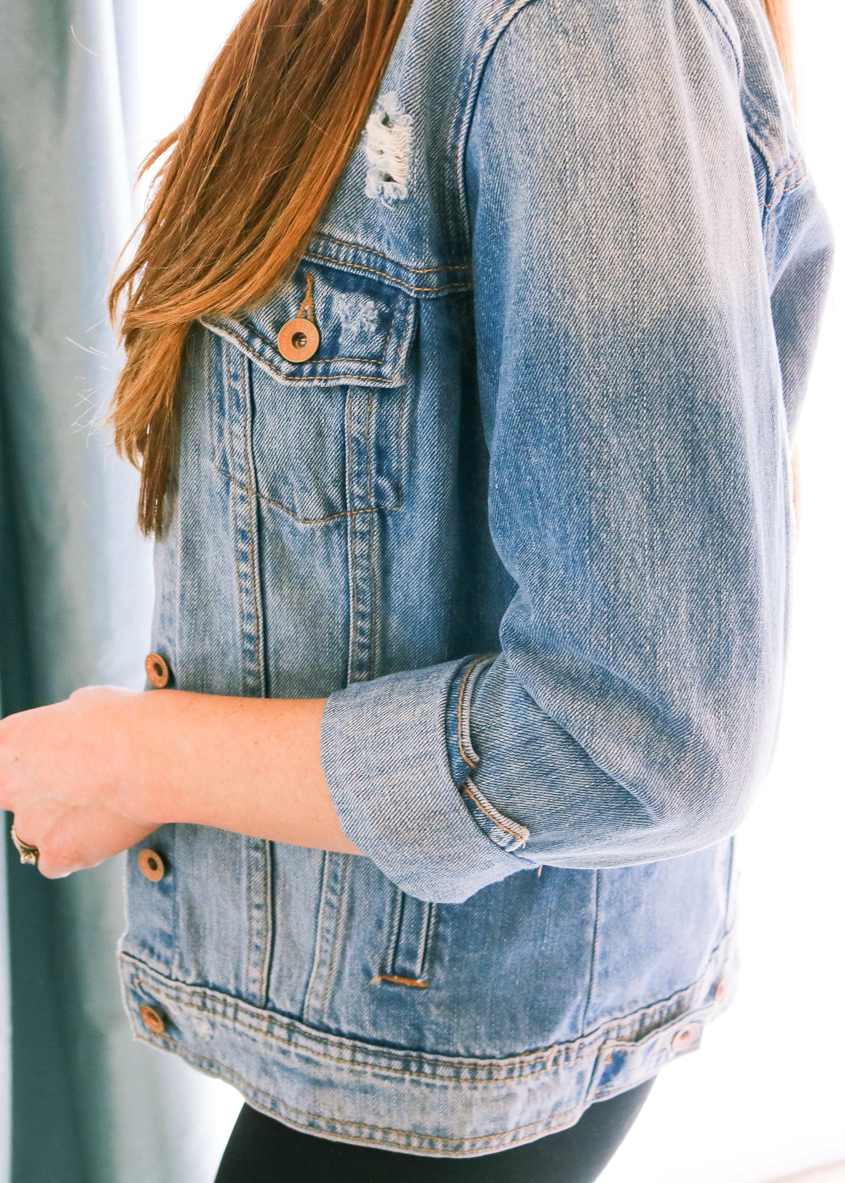 jean jacket with different sleeves