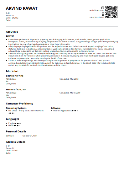 A judge is a professional who often has extensive experience in legal practice. Judge Resume Sample & Ready To Use Example | ShriResume