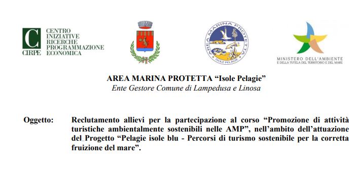 Avviso Pubblico Per Reclutamento Allievi Per Partecipazione Al Corso "Promozione Di Attività Turistiche Ambientalmente Sostenibili Nelle Amp" - Siciliammare 338_x_704_jpg