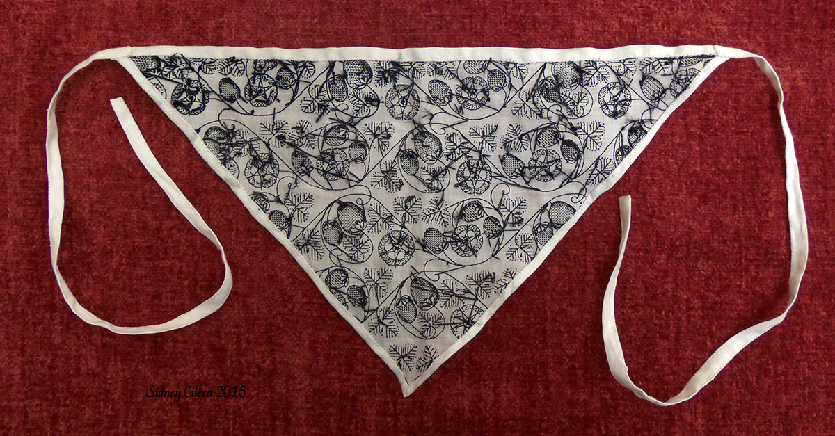 Elizabethan Blackwork Forehead Cloth - By Sidney Eileen