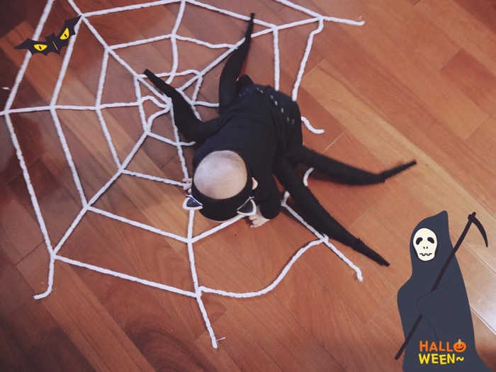 2016萬聖節變裝-自製嬰兒蜘蛛裝