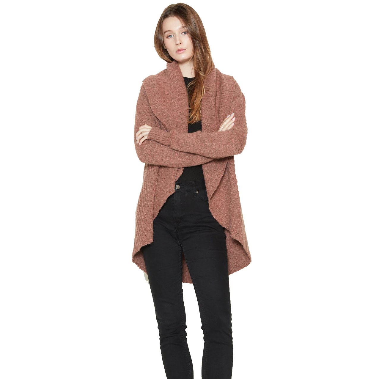 Long Sleeves Cardigan Wide Collar 