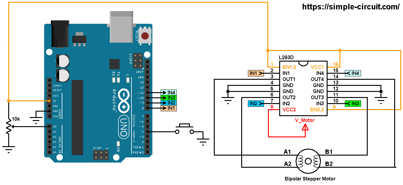 Arduino Bipolar Stepper Motor Control Simple Projects