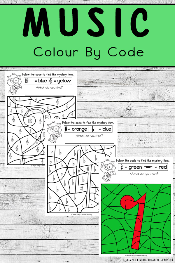 music colour by code worksheets simple living creative learning