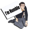 Can You Be Too Humble? Man holding a sign that says , "I'm humble"