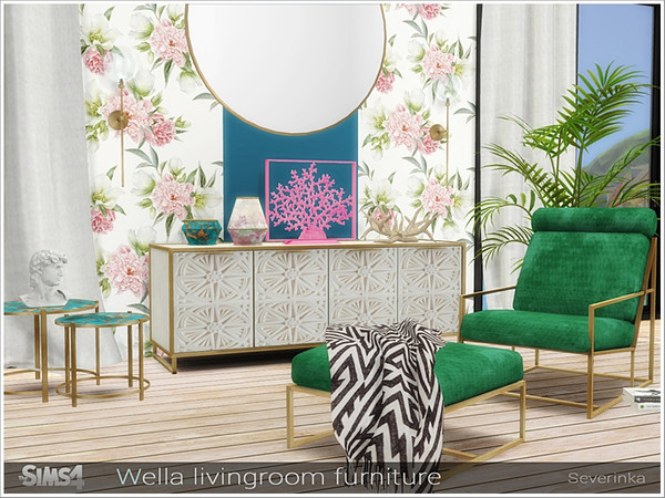 Comes with pink felt covered compartments and quality construction. Wella livingroom furniture by Severinka at TSR Â» Sims 4