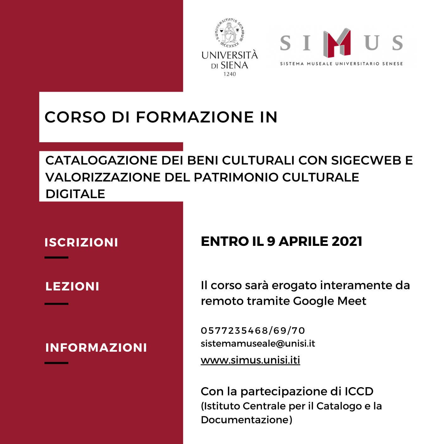 Corso Di Formazione In “Catalogazione Dei Beni Culturali Con Sigecweb E Valorizzazione Del Patrimonio Culturale Digitale”. Iscrizioni Entro Il 9 Aprile – Sistema Museale Universitario 1414_x_1414_png