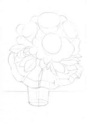 как нарисовать букет цветов акварелью