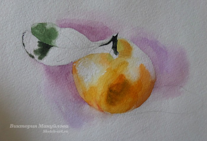 как нарисовать мандарин