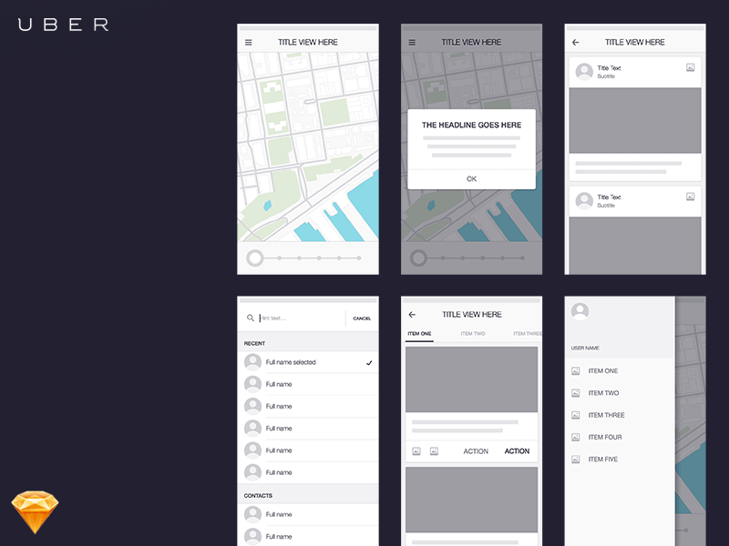 This uber eats website redesign concept free psd template is a neat food related resource that has great colors and a modern design. Uber Wireframe Kit Sketch Freebie Download Free Resource For Sketch Sketch App Sources