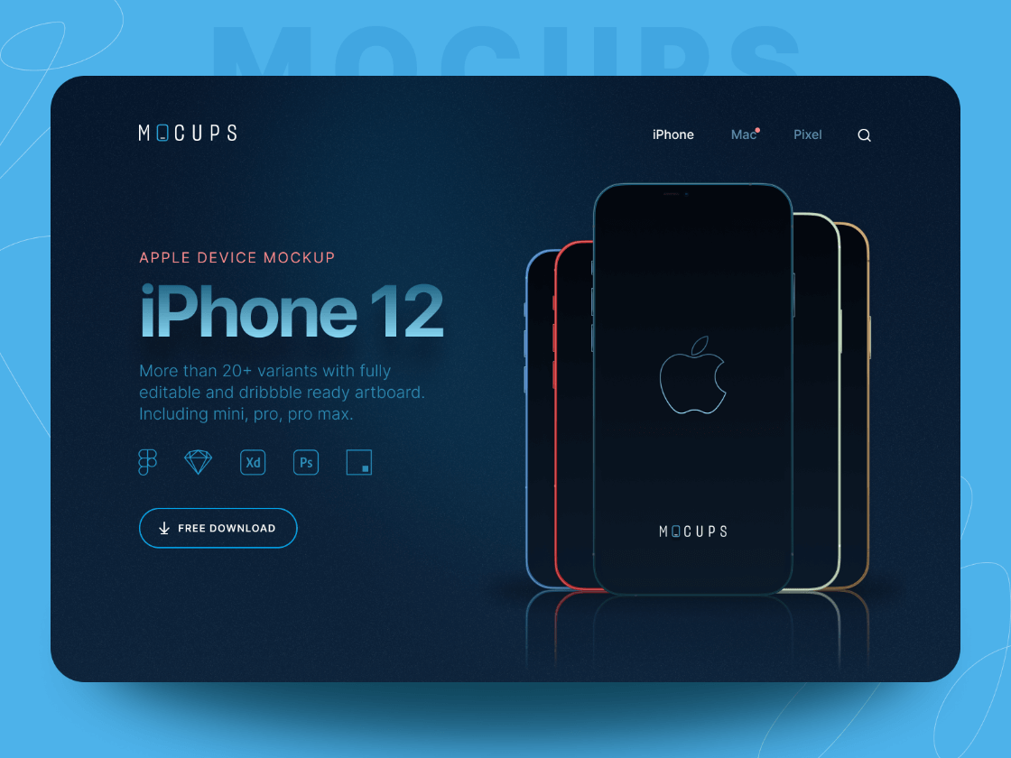 Mockup psd set from designbolts. Iphone 12 And 12 Pro Sketch Mockups Sketch Elements