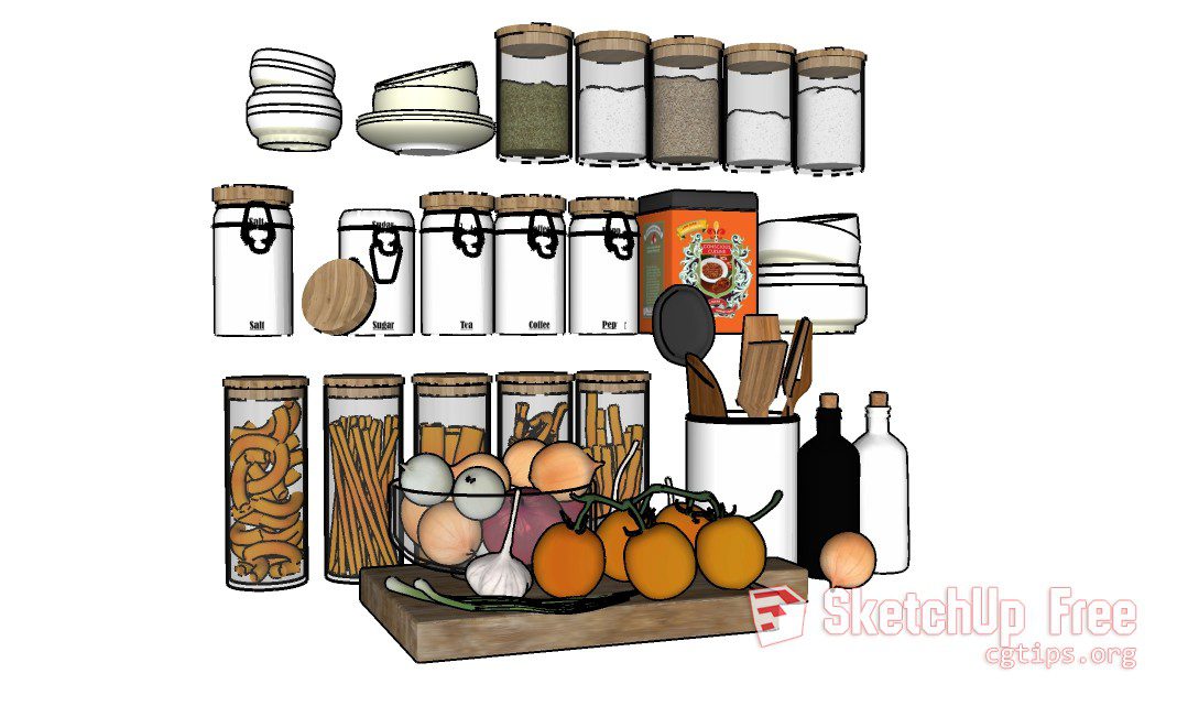 666 Tableware Sketchup Model Free Download